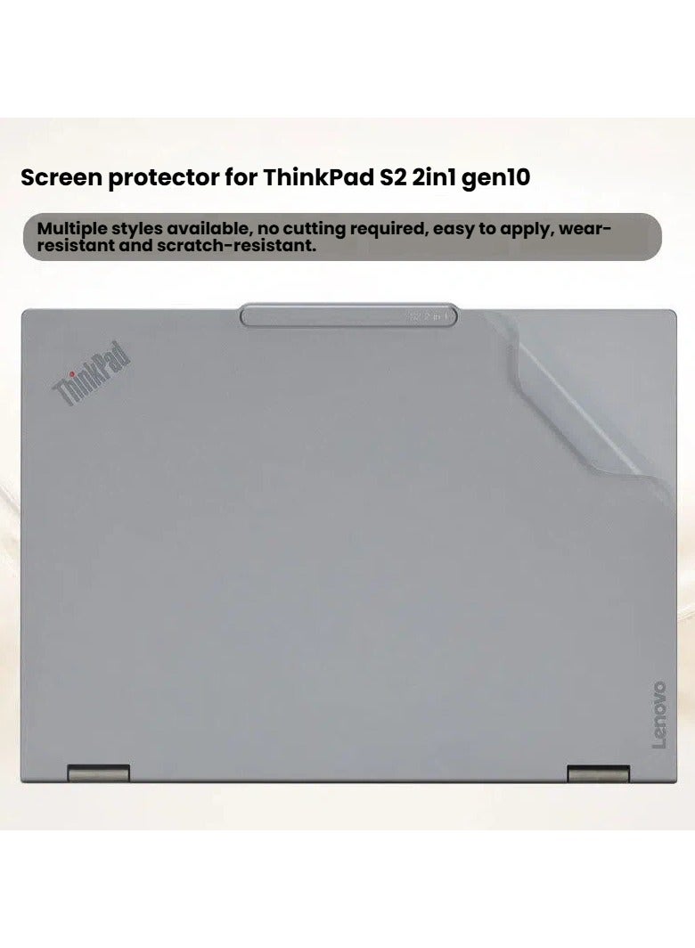 ملصق واقي للاب توب متوافق مع جهاز Lenovo ThinkPad S2 2-in-1 الجيل العاشر. فيلم حماية مقاوم للخدوش يغطي ثلاثة جوانب من الجهاز للحفاظ على مظهره. - Image 2